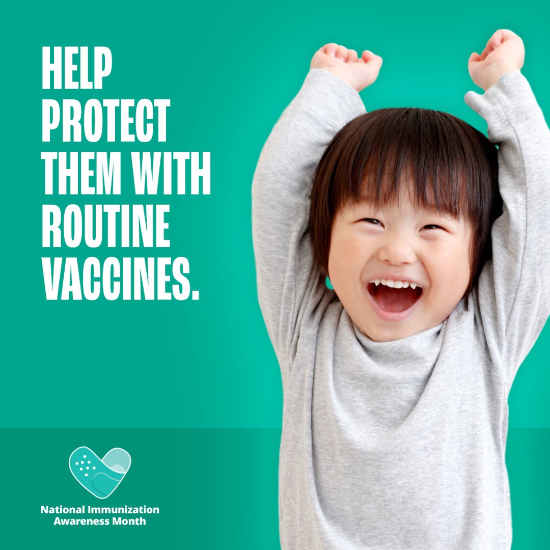 August is National Immunization Awareness Month. As children head back to school this fall, it’s important to stay on track with well-child visits and recommended vaccines. ➡️  bit.ly/3sqdRCK

#NationalImmunizationAwarenessMonth #backtoschool #health #vaccinations