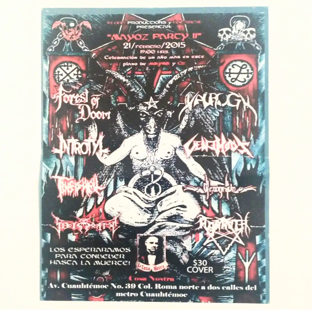 metalero_museo's tweet photo. Flyer fΓsico de FOREST OF DOOM/INTROTYL/VALROGH/VENEMOUS/THIS IS HELL del (21 Febrero 2015) #forestofdoom #introtyl #valroght #venemous #thisishell #museodelheavymetalmexicano https://t.co/gCWmwCqHQT