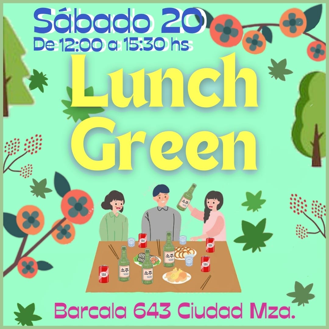 CoreaEnMendoza's tweet photo. 💚🎶🇰🇷Tenemos la alegría de invitarlos  a ser parte de la experiencia:
🌳💐GREEN LUNCH💐🌳
 🥰Un evento único para disfrutar todos juntos!!! 🎉❣🇰🇷
🥘🍸🍮🍶🥣 la oportunidad de probar los deliciosos menú de comidas típicas coreanas, acompañadas con  kimchi y tomar bebidas 🇰🇷🎉 https://t.co/VFEGzRy6Rj