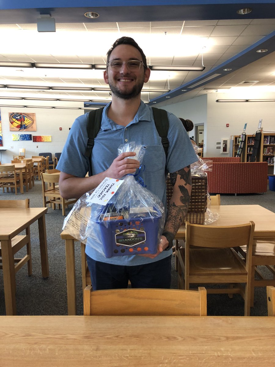 NikkiCanterbury's tweet photo. I love Shelbyville and Shelbyville loves it’s teachers. This is a very small sample of gift baskets that were donated by our community and raffled off as teacher gifts at our PD conference today! Look at those smiles!!! #shelbyMLC #IL3 https://t.co/dlNFpth9Pf