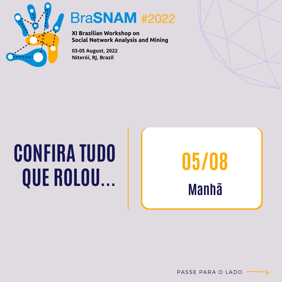 brasnam_csbc's tweet photo. Veja o que rolou no último dia do BraSNAM 2022!
Agradecemos toda a comunidade pela participação. 
#brasnam2022 #csbc  #socialmedia #Datascience #datamining https://t.co/ihiWvtT2rB