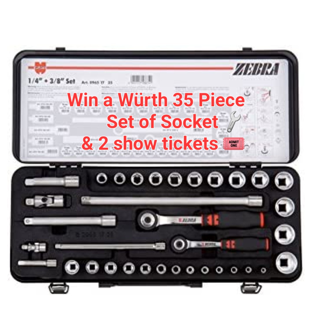 💥 Tullamore Show 💥 
 
To mark our 1st <a href="/tullamoreshow/">Tullamore Show</a> we have a show competition with a prize of a Würth 35 Piece Set of Socket Spanners &amp; 2 show tickets. 
 To be in with a chance to win:
1️⃣Follow us
2️⃣Share this post 
3️⃣Tag a friend
Winner announced next Friday evening!