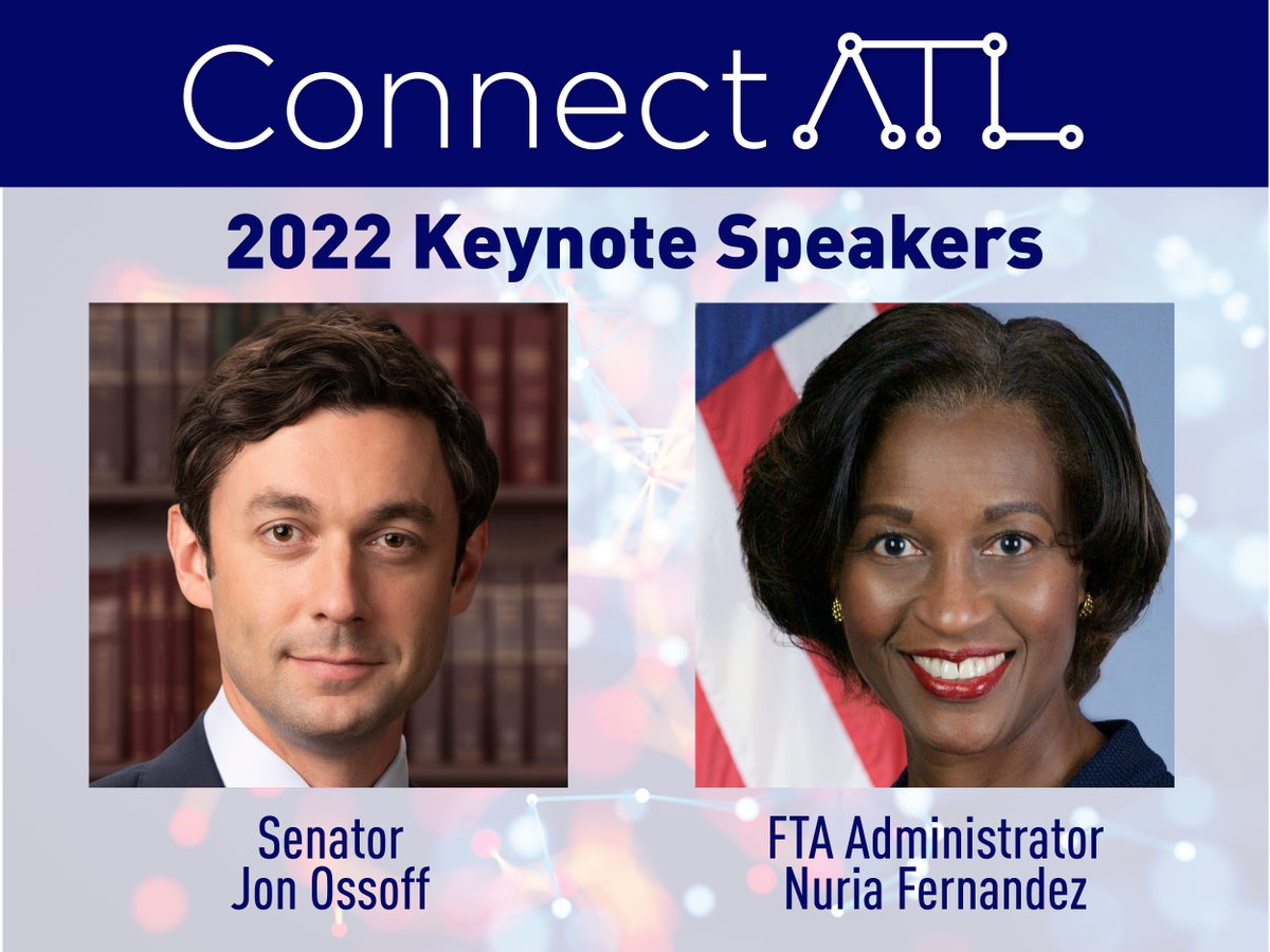 We’re excited to announce our headline speakers for this year’s #ConnectATL Summit – Senator Jon Ossoff and FTA Administrator Nuria Fernandez. Don't miss out! Tickets are going fast! https://t.co/x9WdVPkCgT https://t.co/xUawFy4mkA