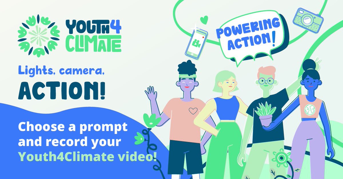 UNYouthAffairs's tweet photo. Ahead of the #Youth4Climate: #PoweringAction session led by @UNDP &amp; the Govt of Italy this Sept, show your support by recording a short video on youth-led #ClimateAction! 🙌

Your submission could even be featured in the opening ceremony 🤩 https://t.co/3ISkJJRa8S https://t.co/m1l0IecpsP