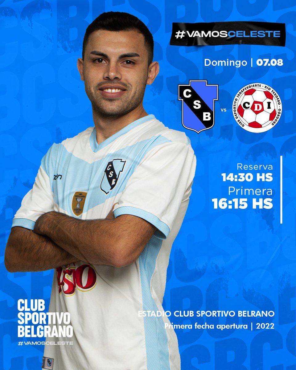CSBelgrano's tweet photo. ¡Arranca el torneo!
Con amplia mayoría de jugadores nacidos en el club renovamos las esperanzas para iniciar este campeonato de la #LRRF
Reserva | 14:30 hs
Primera | 16.15 hs
¡Vamos todos a la cancha!
#VamosBelgrano #TodoCSB https://t.co/22uC3Rp1So