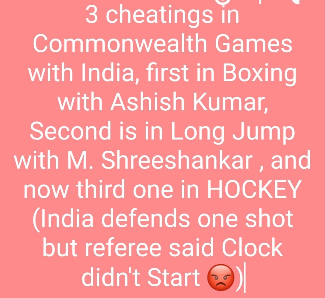 Vijaymathsbhu's tweet photo. #Hockey @TheHockeyIndia @EnglandHockey @FIH_Hockey @iSunilTaneja @Sanjay_onair 
#CWG22 💔💔 😡😡 But we can't do anything. https://t.co/jsMlpE75a7