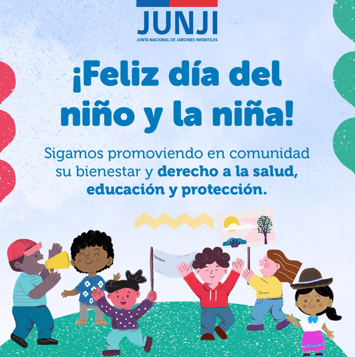 JUNJI Araucanía (@junji_araucania) on Twitter photo 👏🏻🎉 Hoy celebramos con mucha alegría a todas las niñas y niños, especialmente de la región, comprometiéndonos como comunidad a entregar espacios bientratantes que les permitan jugar, ser felices y vivir en plenitud sus derechos.  Feliz día! 🙌🏻👧🏽🧒🏻👶🏼 👏🏻🎉 Hoy celebramos con mucha alegría a todas las niñas y niños, especialmente de la región, comprometiéndonos como comunidad a entregar espacios bientratantes que les permitan jugar, ser felices y vivir en plenitud sus derechos.  Feliz día! 🙌🏻👧🏽🧒🏻👶🏼