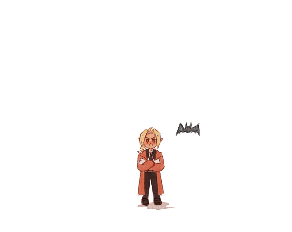 rizasgun's tweet photo. Late as HELL but this was for @royedpalooza 520 Bingo prompt "everything's the same except" 
.... except instead of losing their bodies Ed got turned into a vampire and Al into a bat. #royed https://t.co/nNbwNB6Fdz