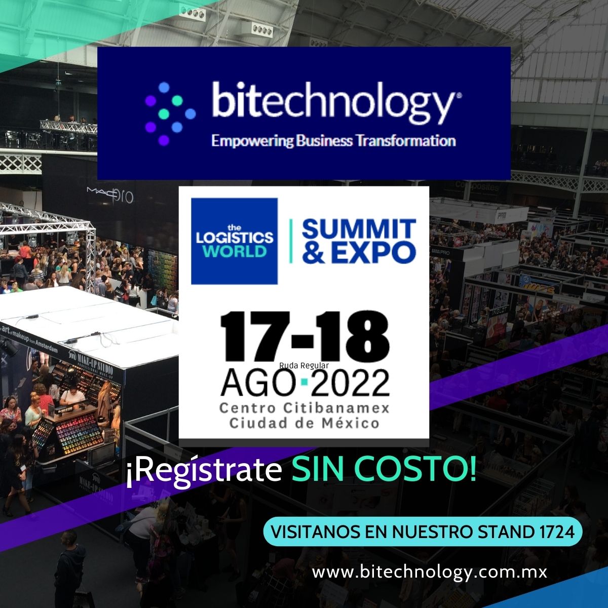La expo más importante #SectorLogístico y #SupplyChain ¡<a href="/thelogisticswd/">The Logistics World ®</a> Celebra 15 años!
Acompáñanos en nuestro STAND 1724 y recibe asesoramiento sobre todas las SOLUCIONES que tenemos en #bitechnologyMX 
¡Regístrate SIN COSTO!
👉🏻cutt.ly/pZGstaM
¡Te esperamos!