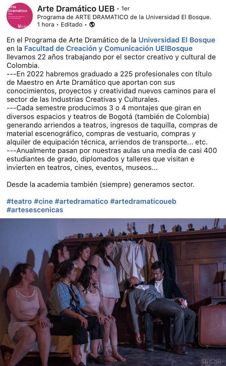 Arte Dramático U.ElBosque tweet media