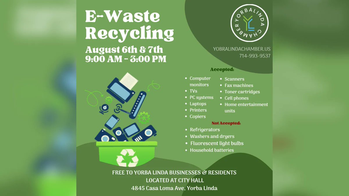 City of Yorba Linda on Twitter: "It's time to recycle your electronics