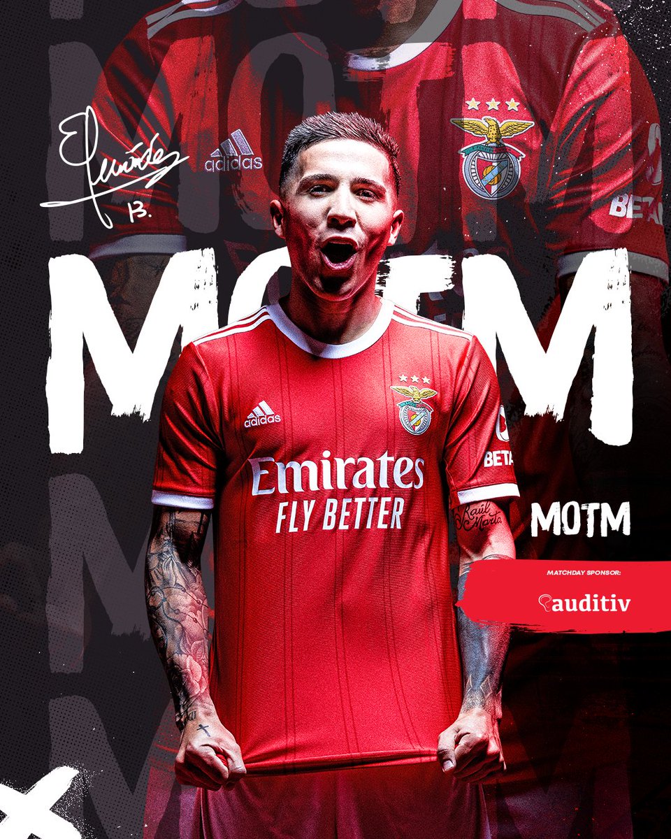 SLBenfica's tweet photo. 💪 Enzo é o nosso "Man of The Match"! ❤️

#EuAmoOBenfica #SLBFCA #Auditiv https://t.co/idVs57GaPC