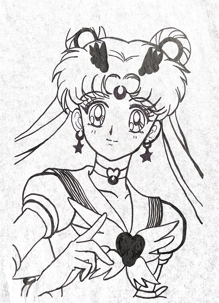 Some #SailorMoon fan art I created 🌙🖤✍️!!!