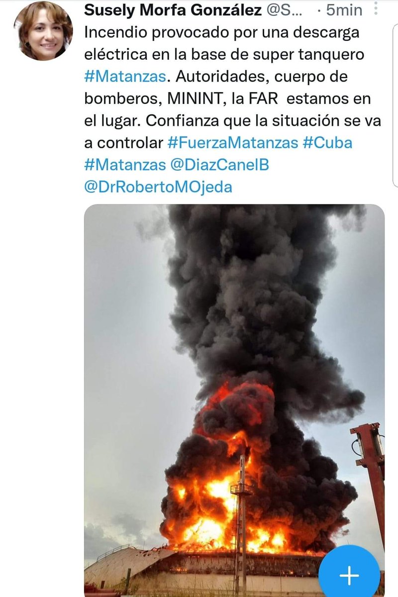 AylinAlvarezG's tweet photo. La primera secretaria del #PCC en #Matanzas informa... se trabaja en el lugar... #FuerzaMatanzas #Cuba #UJC https://t.co/EnZp6QEHXf