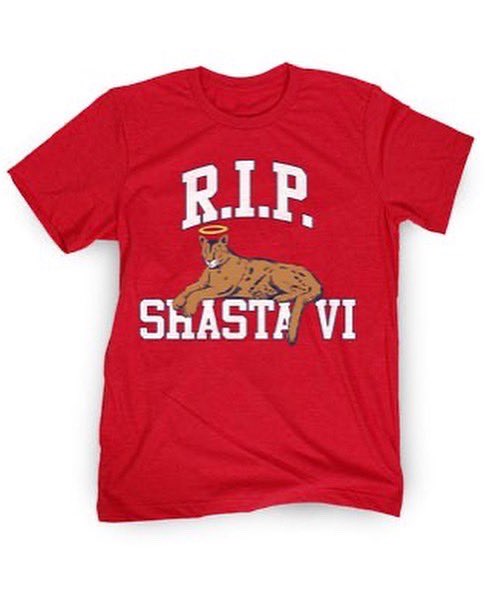 Rest in Peace to Shasta VI. Gone to Soon. Shasta spent his time at the Houston Zoo. To support our mascots you can purchase a shirt and a portion of the proceeds will go to the Houston Zoo Fund. store.barstoolsports.com/products/rip-s…