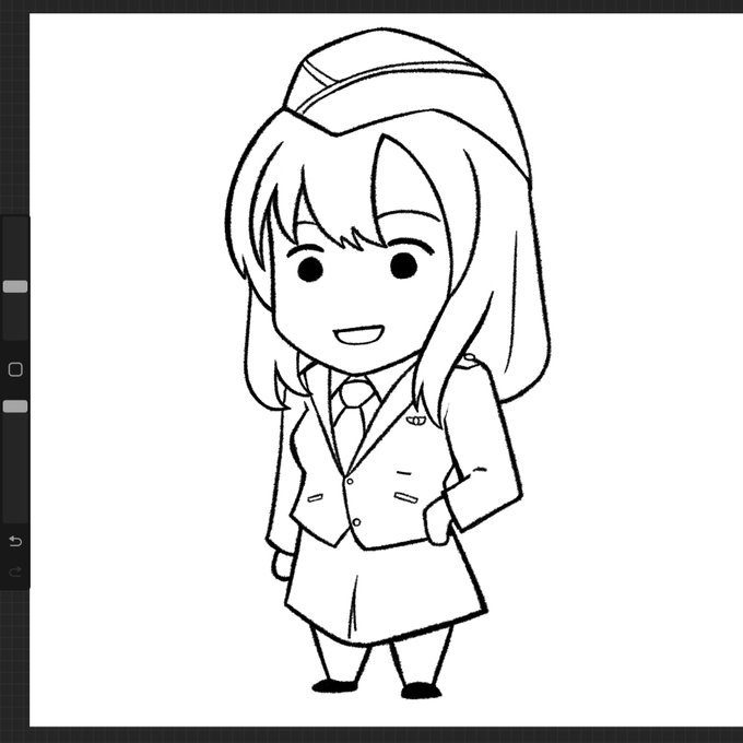 線画。

ミニパト風だけど胸描いて色出したくなる。

私の性癖だからね、ケベスだからね。仕方ないね。 https://t.co/amAR0qw6AB 