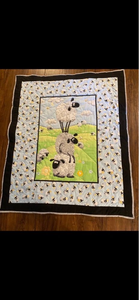 SandiBaecker's tweet photo. Lambs Baby Quilt

#quilt #babygift  #handmade #emeraldgreenquilt #navybluequilt #roomdecor #goldquilt #fuchsiaquilt #purplequilt  #babyblanket #handmadeblanket  #valentinegift #supportsmallbusiness  #motherdaygift 

https://t.co/1Q2Iet9V9f https://t.co/ygDcX5vqrN