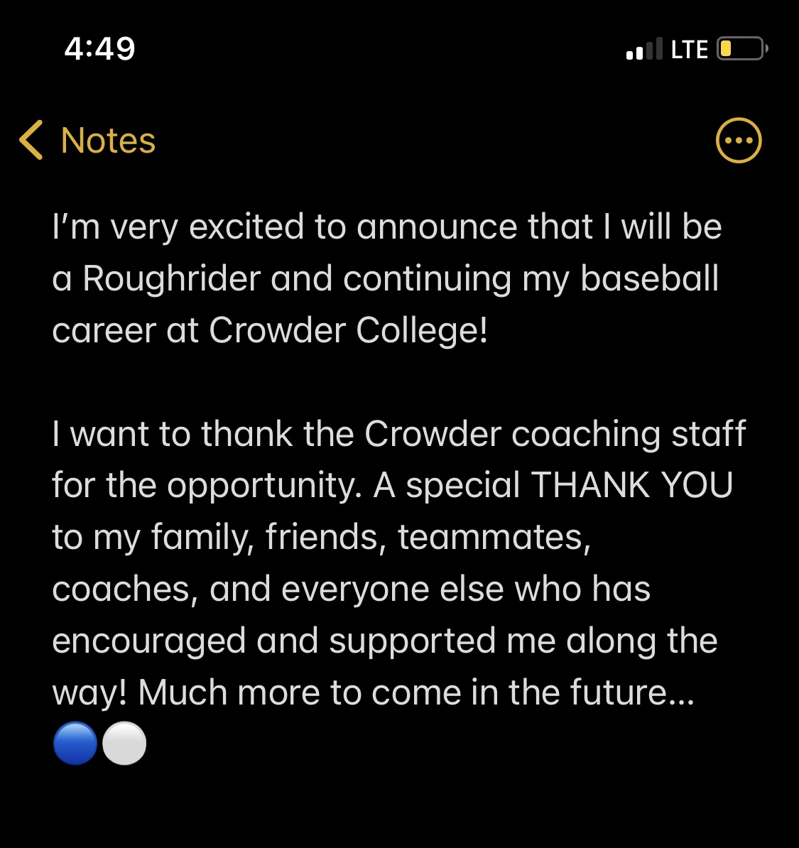 I’m very excited to announce that I will be a Roughrider and continuing my baseball career at Crowder College! @hbhs_varsity @AR_Sticks @CrowderBasebal1 @Brewsterc29 @PBR_Arkansas @PerfectGameUSA @JBrownPG @3N2Sports @Tsaw03