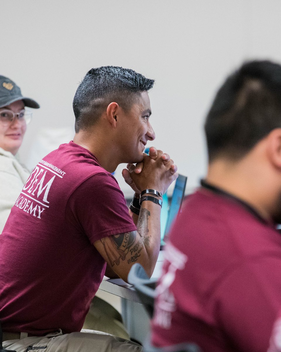 TDEM's tweet photo. The first Texas Emergency Management Academy is underway!

These cadets are the first in the nation to undergo a formal state agency emergency management training academy.

@chiefkidd met #TheAcademy cadets to discuss how they’ll help Texans &amp; change the future of EM. #EMGTwitter https://t.co/jPjrRO7fgG