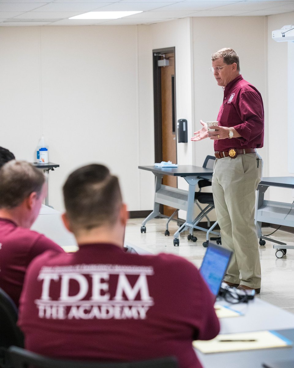 TDEM's tweet photo. The first Texas Emergency Management Academy is underway!

These cadets are the first in the nation to undergo a formal state agency emergency management training academy.

@chiefkidd met #TheAcademy cadets to discuss how they’ll help Texans &amp; change the future of EM. #EMGTwitter https://t.co/jPjrRO7fgG