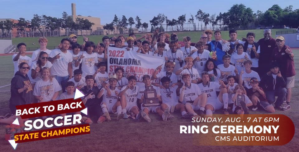 Join us Sunday, Aug. 7 at 6 pm at the CMS Auditorium as our Back-to-Back Red Tornado Soccer State Champions receive their rings!

It’s a great day to be a Red Tornado! ❤️🌪🏆
#BuildingChampions #cpsreds