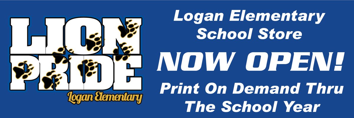 Your Logan Elementary Store is open for print on demand through the school year.
Like, share and follow 345Gear on Facebook to keep up to date on new stores and products.