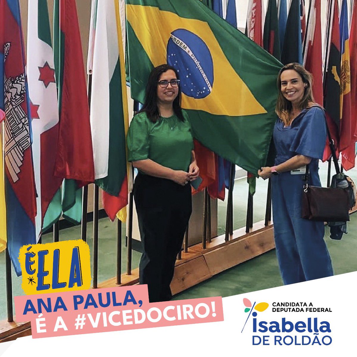 isabelladroldao's tweet photo. É com muito alegria que recebo a confirmação do nome de @AnaPaulaMatosBA como vice-presidente na chapa de @cirogomes. Tenho certeza que Ana Paula, minha amiga e vice-prefeita de Salvador, terá uma contribuição essencial para a implementação do Projeto Nacional de Desenvolvimento. https://t.co/OWGicCBtuR