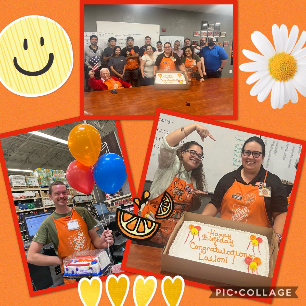 Celebrating 🥳 Lailoni’s birthday a day early and her last day with the team  🧡and Tyler in paint was serenaded with cake and balloons at his desk 🎉😇 #HUTTOPROUD Lailoni you will be missed, these associates have been inspired by your leadership!