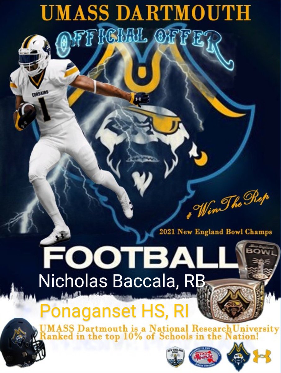 LBaccy's tweet photo. I’m beyond grateful to revive an offer from @CorsairFootball. Thank you,  @UMASSDCoachMcC https://t.co/VxlHKydQqE