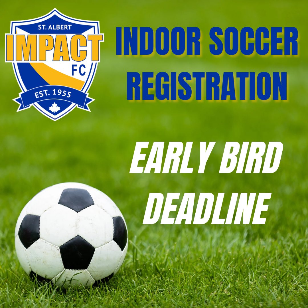 SASA_Impact's tweet photo. Today’s the last chance to catch our Early bird pricing on Indoor House League Registration.
Visit the link in our bio to learn more about our programs and register.
#stalbertsoccer #stalbert #stalbertimpact #SASA https://t.co/oZEO42VFf5