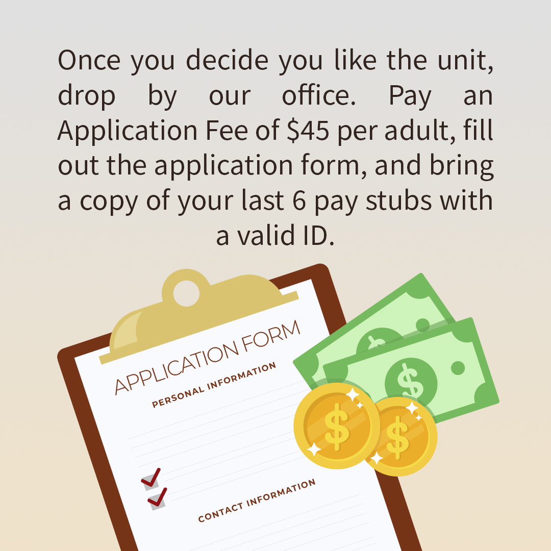 With us, it's as easy as ABC.

Have you been wondering how to get a unit you've been eyeing at Applewood Apartments for so long?

We summarize every process you have to go through in 5 simple steps.

Check out the pictures below.

#JacksonMs #Mississippi #realestate #rent