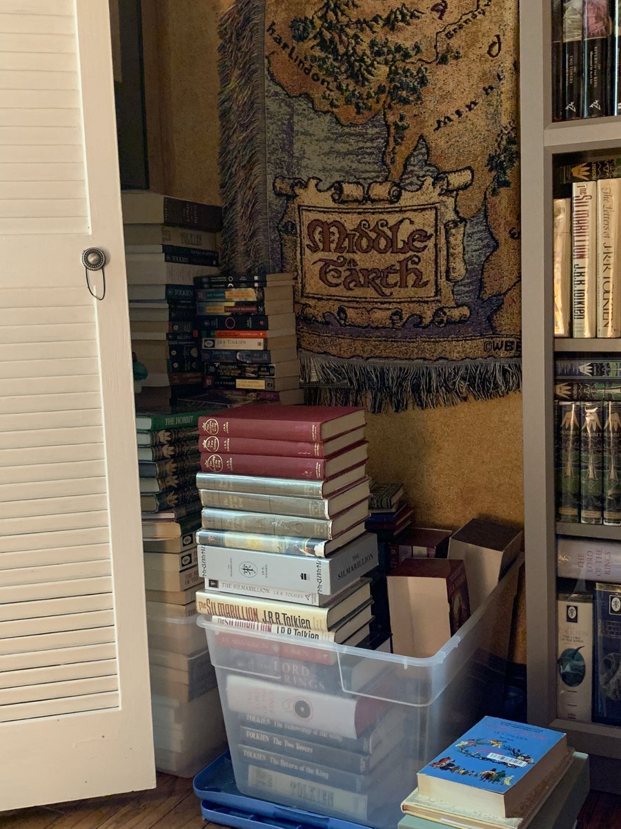 Finished moving things around today. I desperately need another shelf #tolkien #shelfie