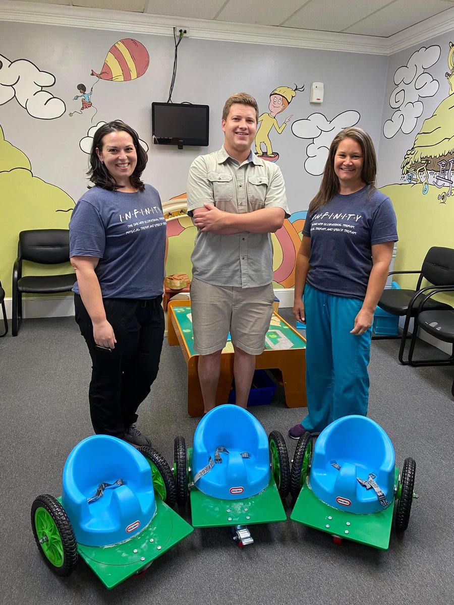 After receiving feedback from Infinity Children's Services on their initial prototype, the FCS CCA Robotics & Engineering group was able to deliver three more wheelchairs to them over the summer!
