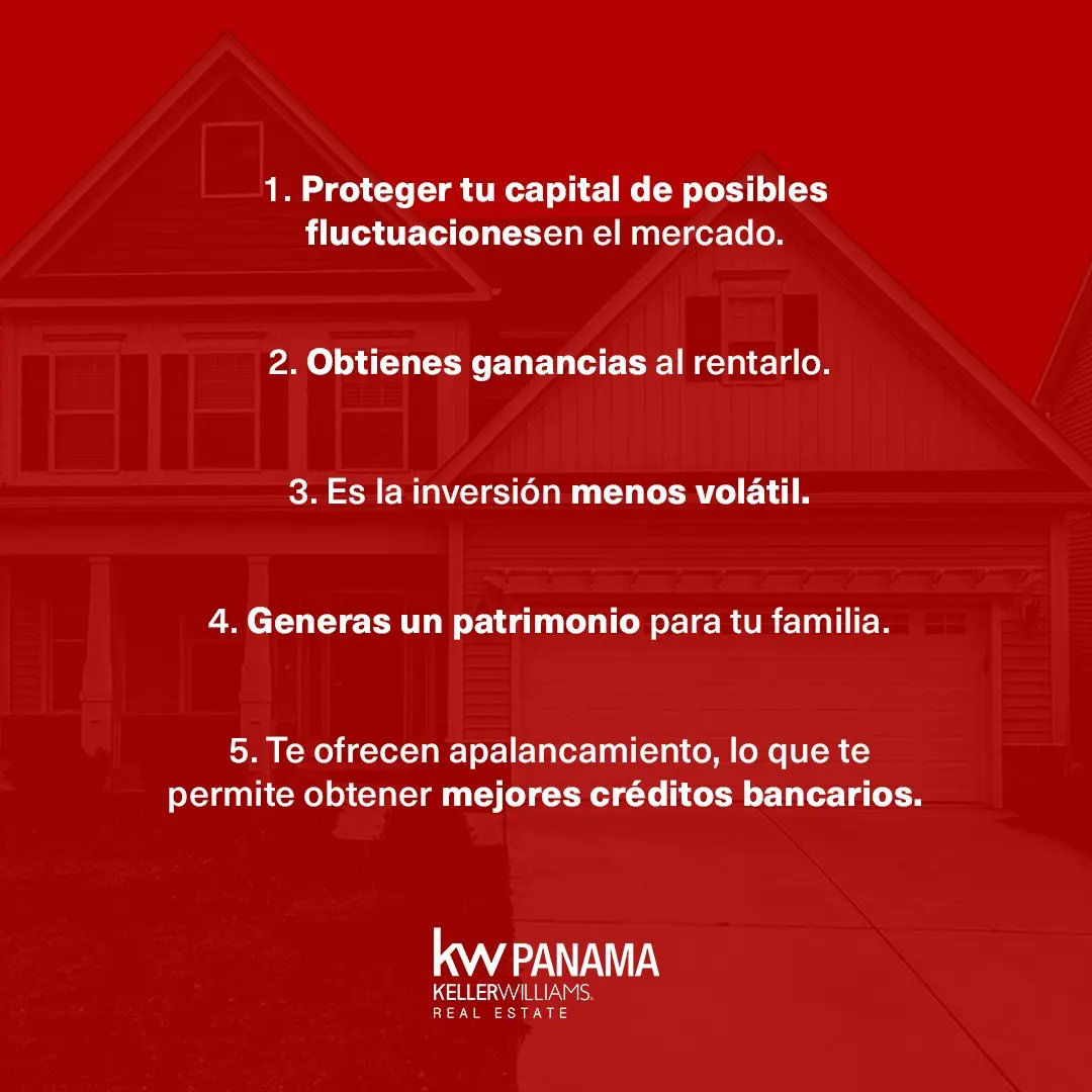 kwobarrio's tweet photo. ¿Quieres invertir en bienes raíces? 
…Te ofrecemos 5 buenas razones para hacerlo. 

En Keller Williams Panamá ofrecemos asesoría especializada en todo el proceso de compra/venta de bienes inmuebles. https://t.co/W4Ma3Fy72J