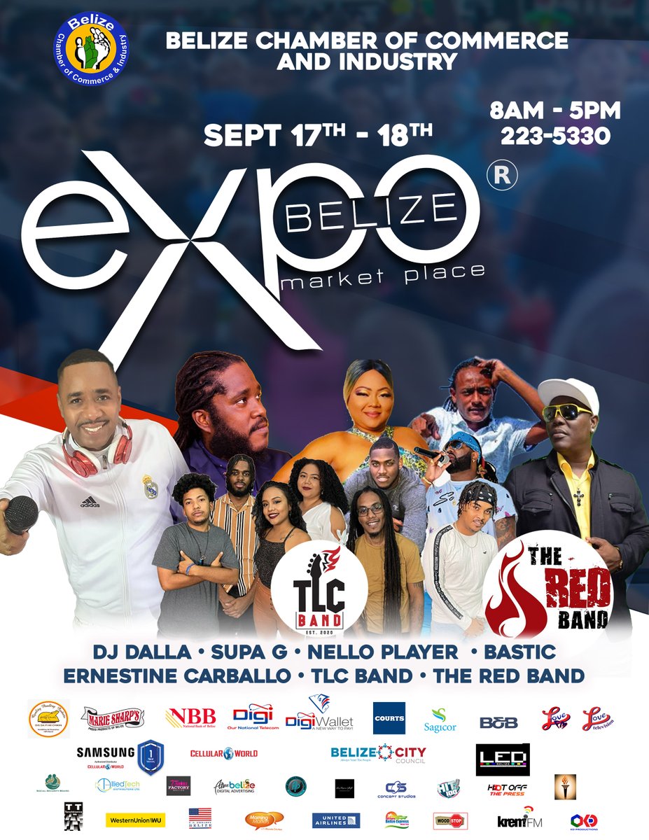 BelizeChamber's tweet photo. Bring your friends and family to the Marion Jones Sporting Complex on Princess Margaret Drive, Belize City on September 17th and 18th for all the food, drinks and entertainment you can think of! Not to mention new vendors, awesome deals, giveaways and more! https://t.co/7wTMscDFfX
