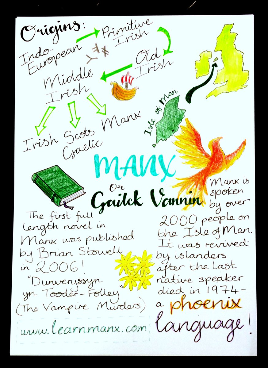 Anna chose Manx Gaelic as our endangered language - appropriately to our team name, it's a language that has risen like a phoenix over the last few decades, thanks to the dedicated efforts of islanders #gish #item45 <a href="/GISH/">GISH</a>