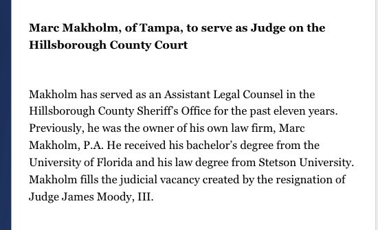 I am so incredibly proud of my husband. He has been appointed county court judge today.