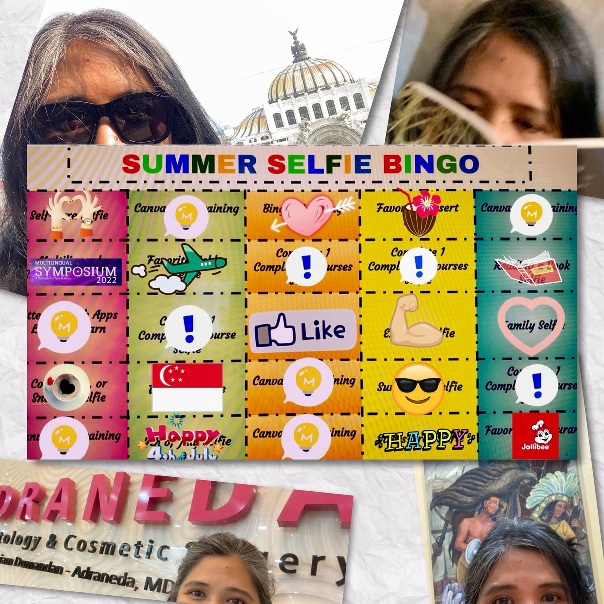 mpmamitag's tweet photo. BLACKOUT BINGO!!! Done!!! Let me finish this before reality bites on Monday! 😜 #summerselfiebingo #wannafinishwhatIstarted #travelpics2022 #PinasandMexico #lasthurrahbeforenewschoolyear #readytogobacktowork @hartman_ms https://t.co/fvfZKzTgXS