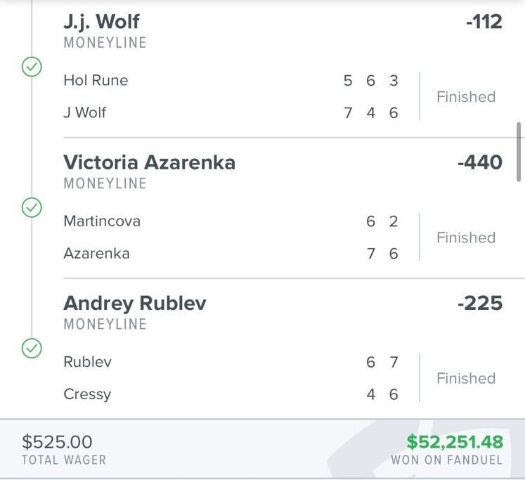 FDSportsbook's tweet image. NAHHHHH, THIS IS WILD 🤯

$525 ➡️ $52.2k 

This bettor put together an absolutely 𝗜𝗠𝗠𝗔𝗖𝗨𝗟𝗔𝗧𝗘 parlay to bring home a massive payday 💰

(via @A_Ciolli)