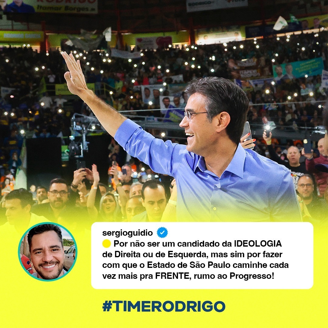 time_rodrigo's tweet photo. 4 motivos para fechar com @rodrigogarcia_, por Sergio Guidio, prefeito de Ipaussu. 

Fala aí, prefeito! 🗣

#PraFrenteSP #GovernadorRaiz🤠 #GovernadorDeTodos #PaulistaRaiz #RodrigoGarcia https://t.co/G7O6GeptFB
