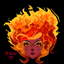 Meu primeiro desenho em pixel art!! Até que não ficou de todo ruim :)

#pixelart #LibreSprite #firegirl