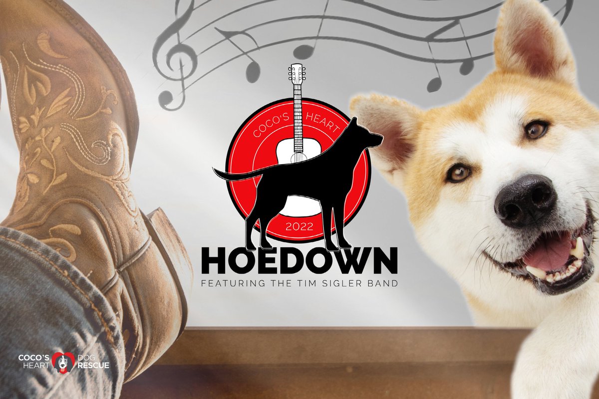 Coco's Heart Hoedown! 🗓 Saturday, September 17th 2022 📍 Coco’s Heart - Somerset, WI 🎸 Tim Sigler Band 🍽 Award Winning BBQ 🍻 Friendly Bartender 🐾 Supporting the dogs! Looking to become a sponsor for the Hoedown?! email Molly at events@cocosheartdogrescue.org!