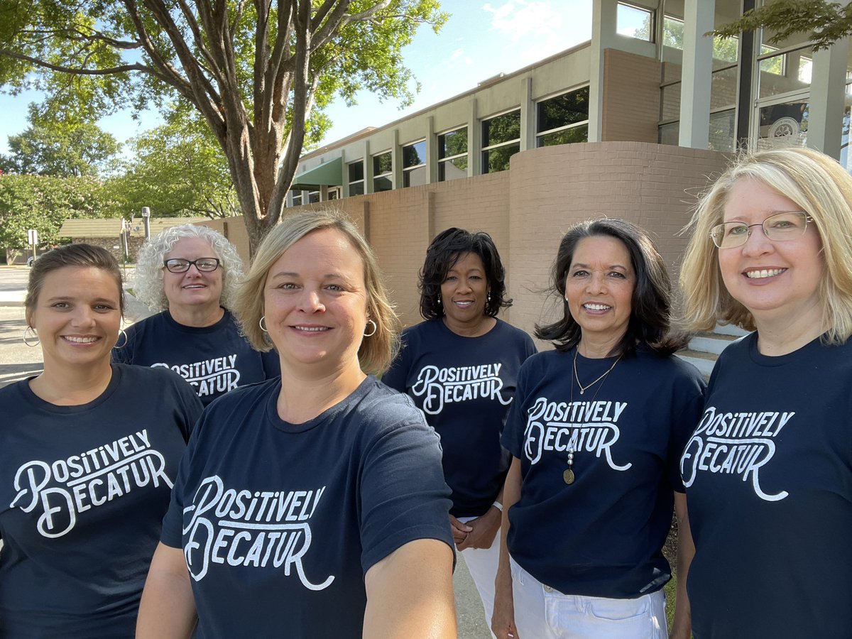 DMCChamber's tweet photo. Today, the Chamber staff celebrated #PositivelyDecatur. We also added another member to our photo shoot while checking out 2nd Avenue downtown. Follow Positively Decatur on social media and stop by their booth next to High Point Market on August 19, to pick up your T-shirt! https://t.co/qNSNj9ALxI