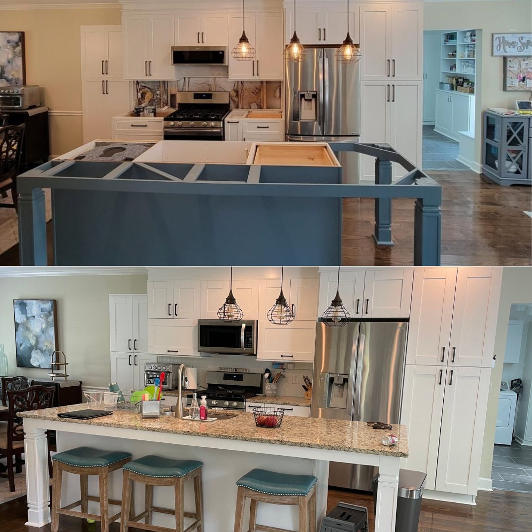 CCFFcompany's tweet photo. 𝗞𝗶𝘁𝗰𝗵𝗲𝗻 𝗙𝗮𝗰𝗲𝗹𝗶𝗳𝘁 🛠 Our client desired simpler cabinet faces as well as modifications. The island's pop of color is certainly the focal point of this updated kitchen space!
#kitchenupdate #kitchenfacelift #shakercabinets #cabinetrefinish #refinishedcabinets https://t.co/mfi0sXE7Tz