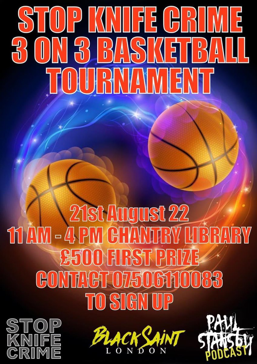 RT RT RT RT RT RT #stopknifecrime #3on3 #basketball #tournament #ipswich #suffolk #chantry #Library #ip #contact #signup
