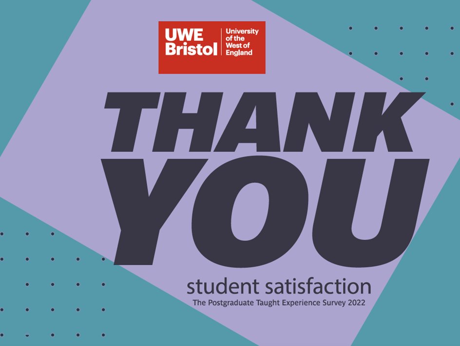 Very proud that <a href="/uwe_sdip/">SDIP</a> students are overall highly satisfied with our course - 91% in the 2022 PTES. Thank you to all students who completed the survey and who provided constructive comments which will help us to keep improving the student experience.
<a href="/UWEBristol/">UWE Bristol</a> <a href="/UWE_GEM/">UWE GEM</a>
