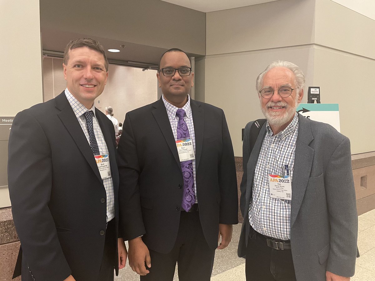 Ravi Prasad (@raviprasadphd) on Twitter photo Very much enjoyed presenting alongside <a href="/ScottPritzlaff/">Scott Pritzlaff</a> and Dr. Dan Bruns this morning and reconnecting in person with so many other colleagues at #APA2022 As an added bonus, I ran into our <a href="/Surgeon_General/">U.S. Surgeon General</a> at the airport (too shy to get a pic)! <a href="/APA/">American Psychological Association</a> @Vafisalmasi <a href="/UCDavisPain/">UC Davis Pain Medicine</a> Very much enjoyed presenting alongside <a href="/ScottPritzlaff/">Scott Pritzlaff</a> and Dr. Dan Bruns this morning and reconnecting in person with so many other colleagues at #APA2022 As an added bonus, I ran into our <a href="/Surgeon_General/">U.S. Surgeon General</a> at the airport (too shy to get a pic)! <a href="/APA/">American Psychological Association</a> @Vafisalmasi <a href="/UCDavisPain/">UC Davis Pain Medicine</a>