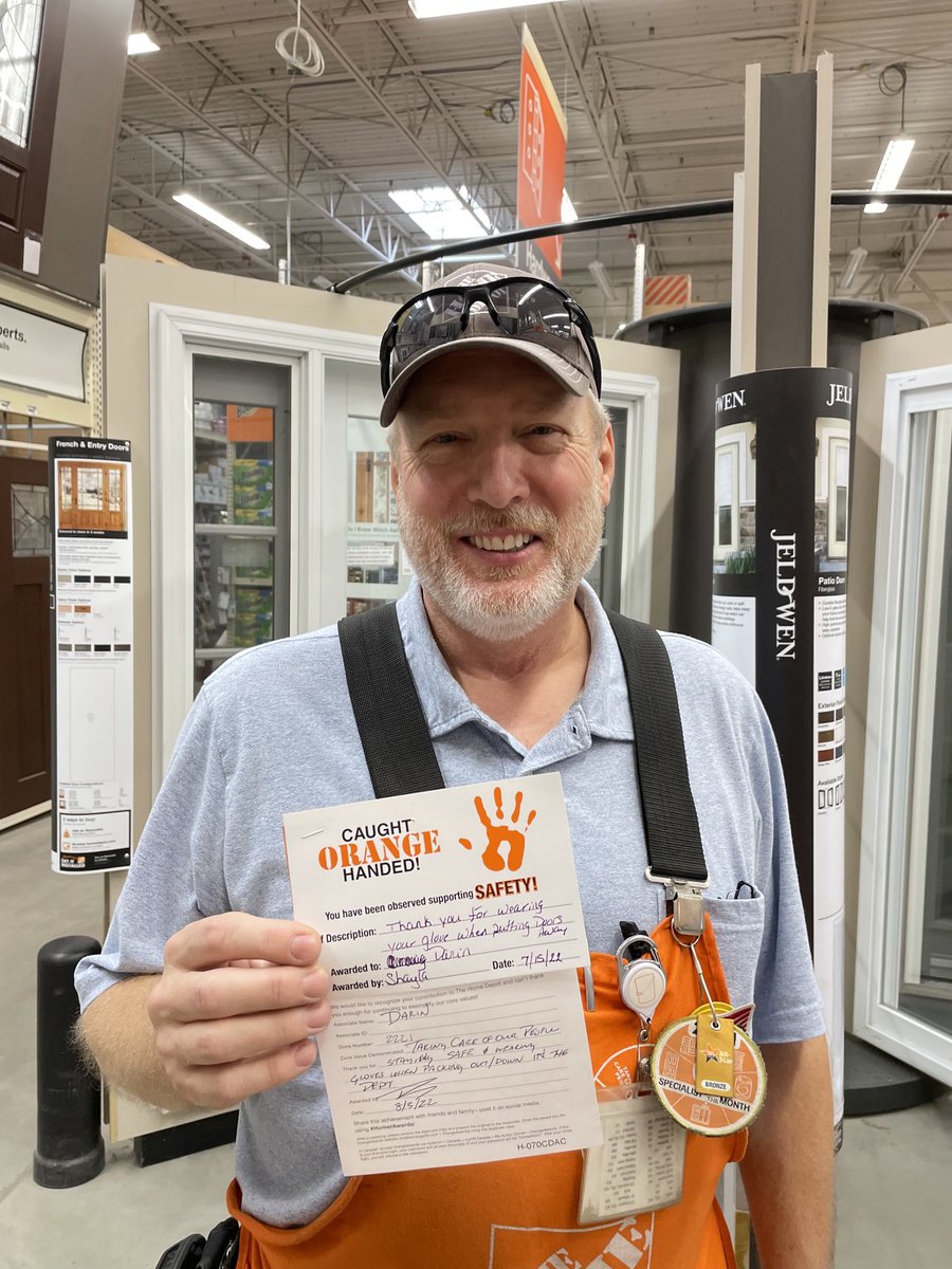 Congratulations on Safety Associate of the Month of July, Darin!  Caught Orange-Handed is the way to be!