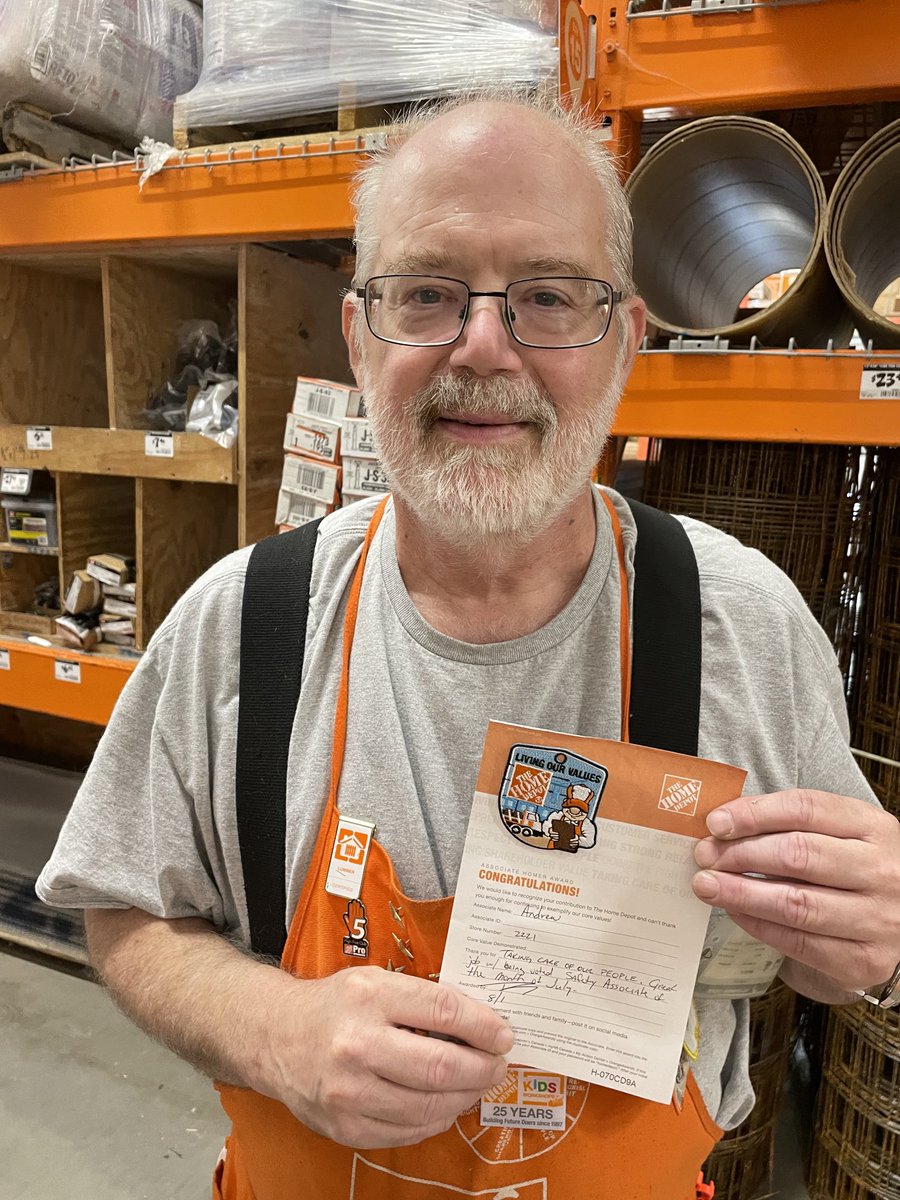 Whatever name you use for him, Andrew (or Mark) was also awarded Safety Associate of the Month for July!  Thank you for living our values and staying safe!