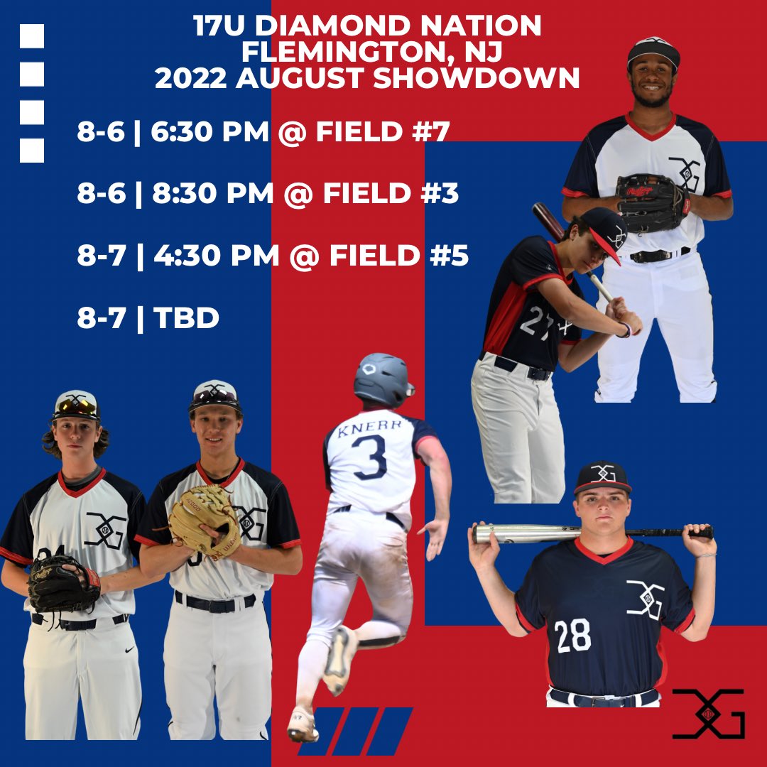 17u is at Diamond Nation this weekend. The first game is tomorrow at 6:30 pm.